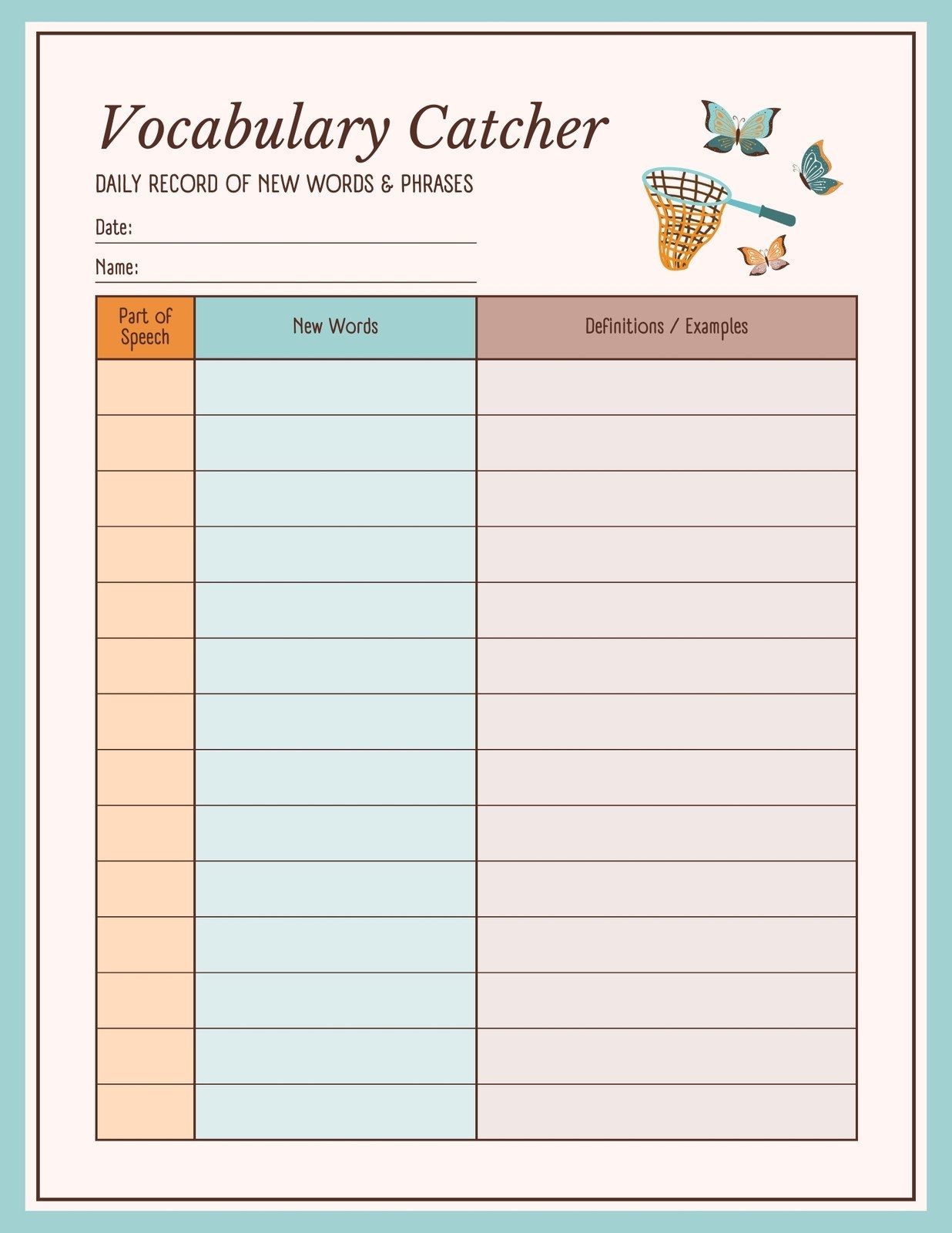 Page 2 Free Printable Customizable English Worksheet Templates 