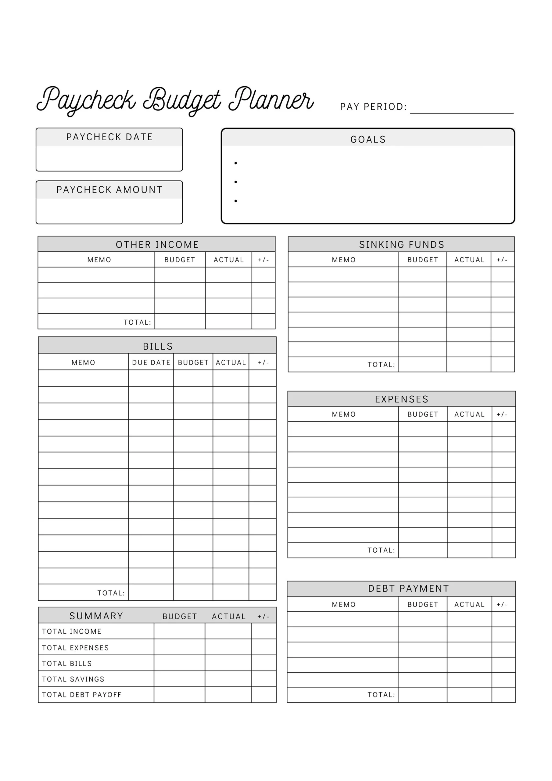Printable Paycheck Template