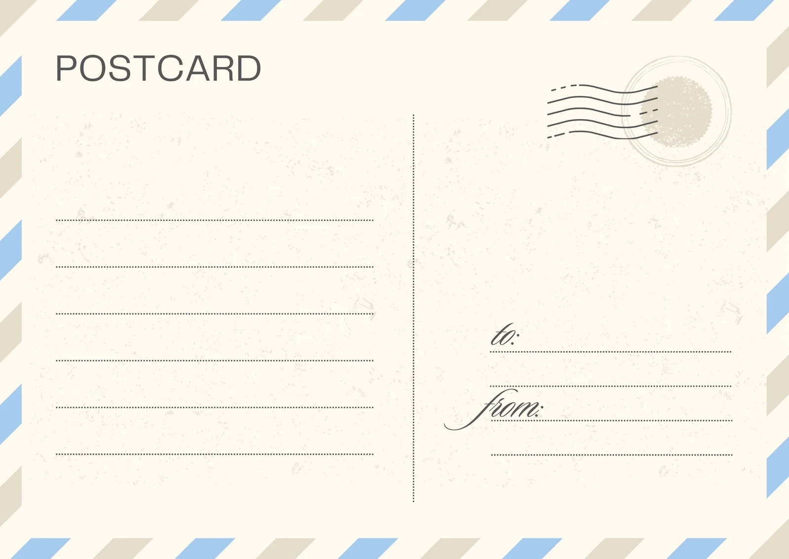 Printable Postcard Template