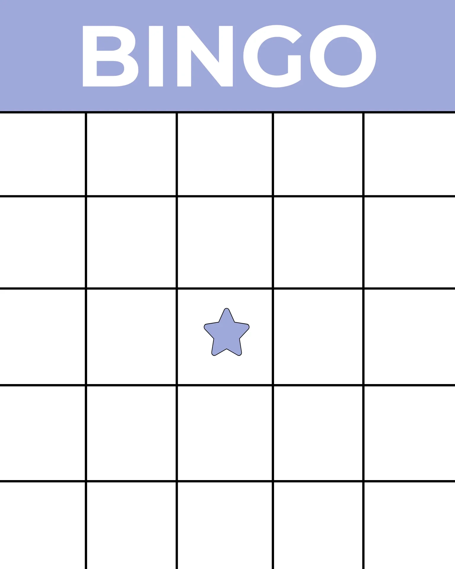Bingo Template Printable