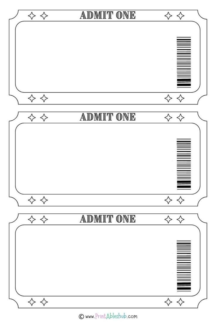 Free Printable Movie Ticket Template