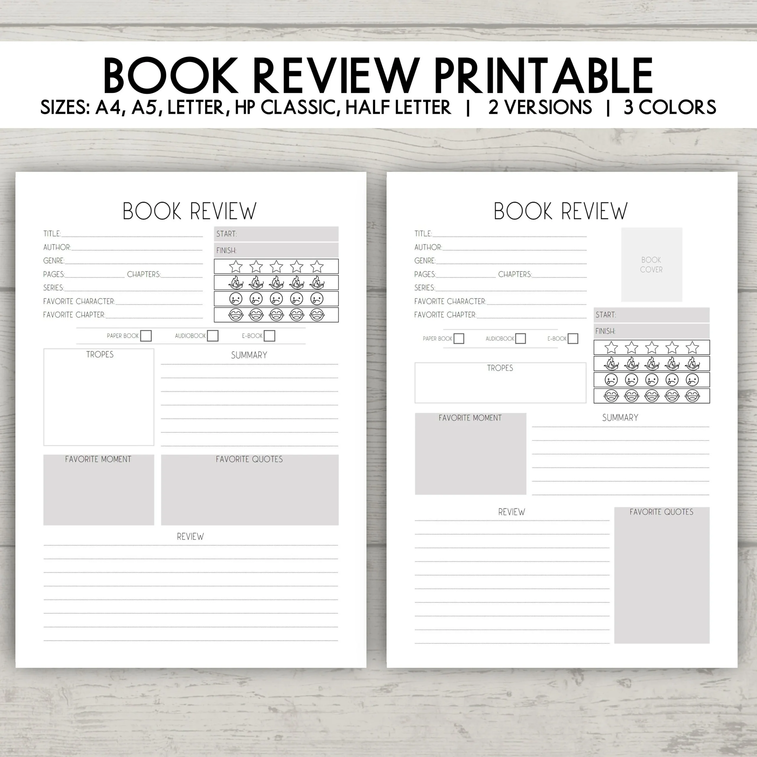 Printable Book Template