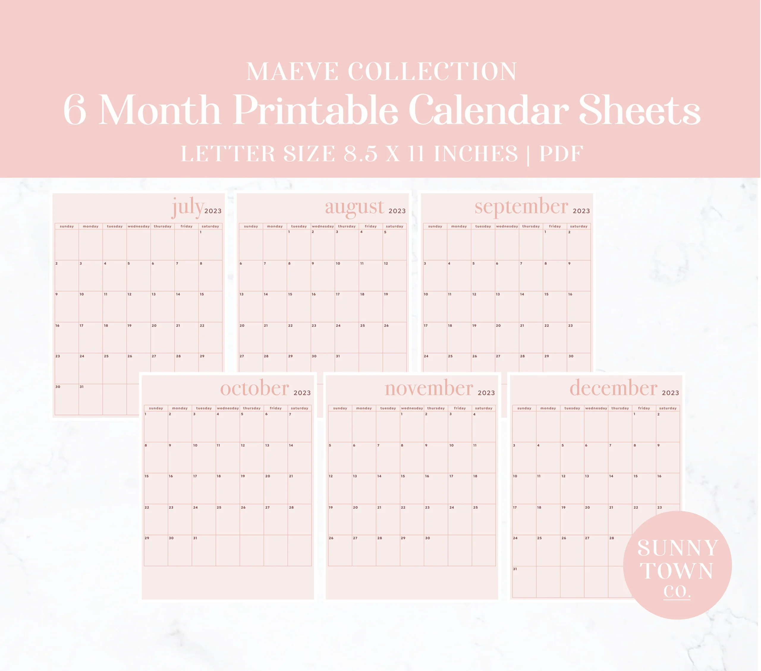 December Waterproof Printable Calendar