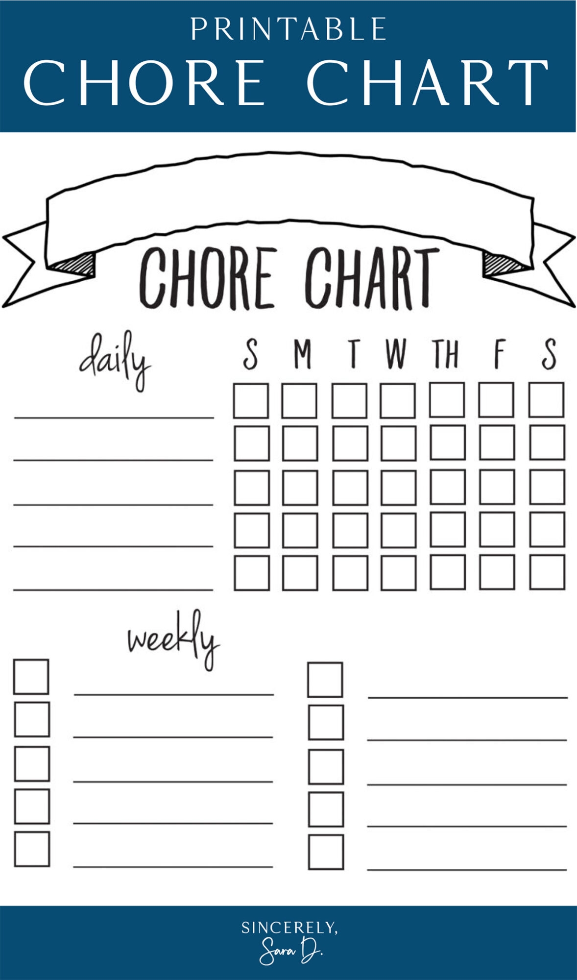 Printable Chore Chart Template