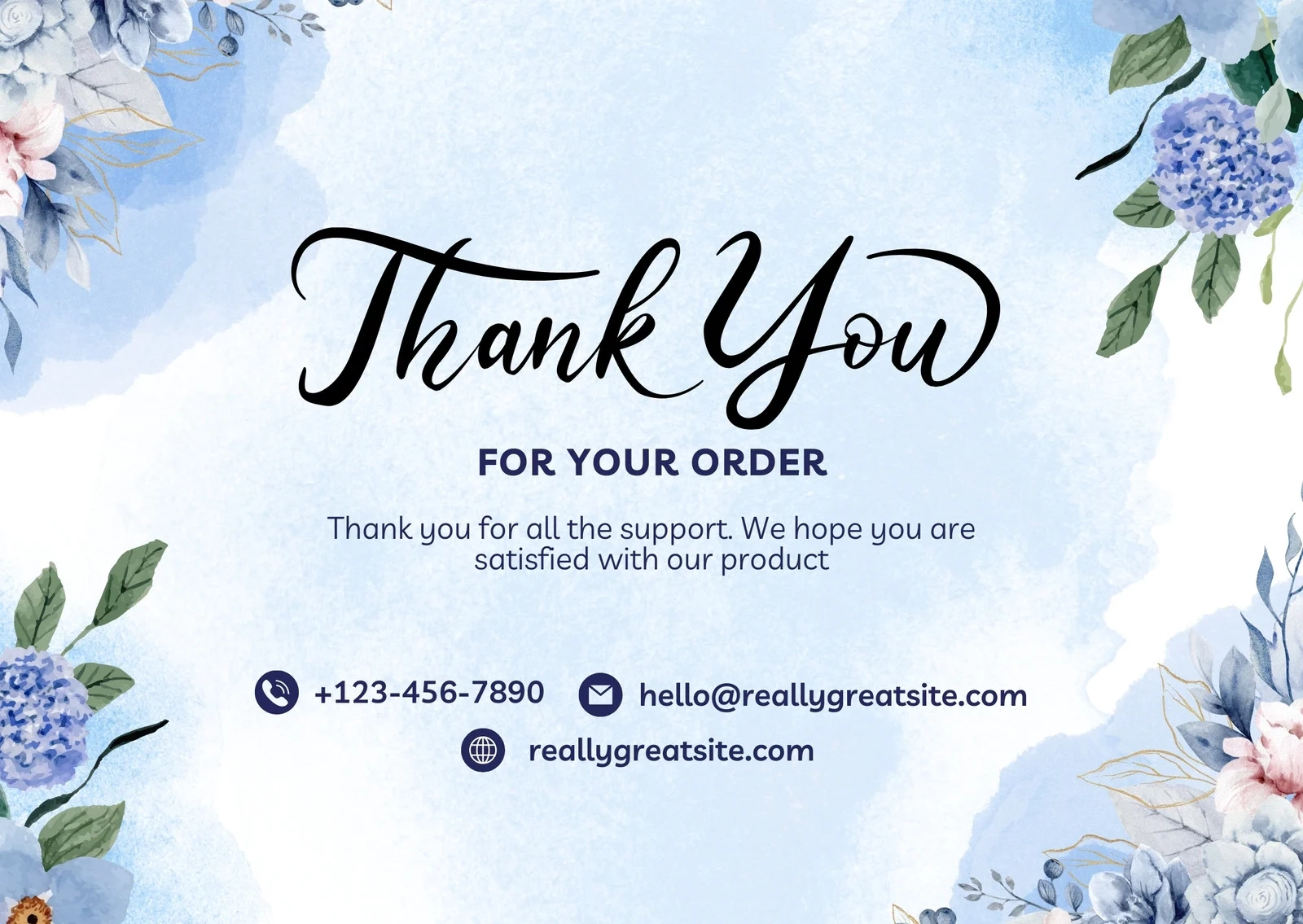 Thank You Card Printable Template