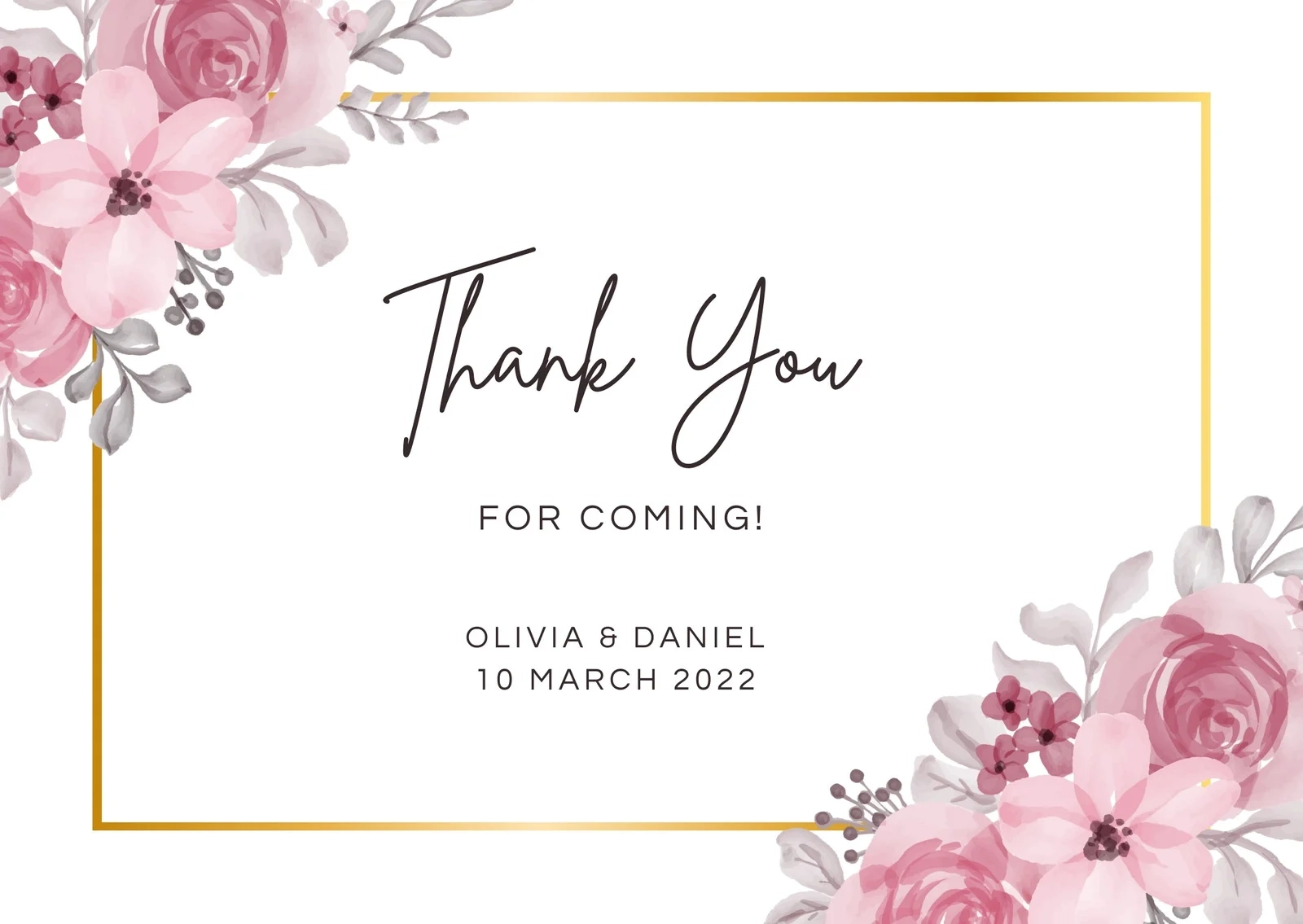 Thank You Card Free Printable Template