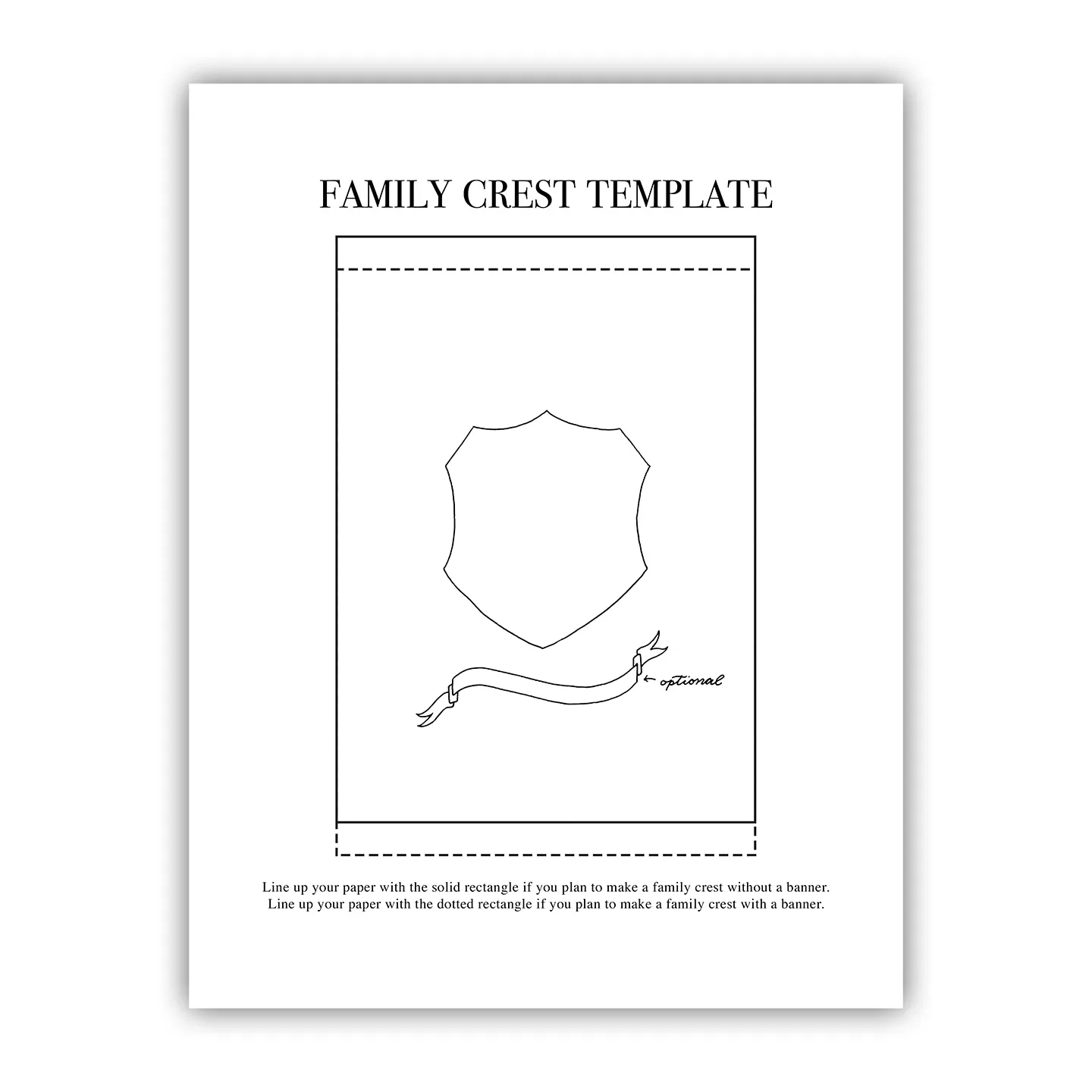 Printable Family Crest Template