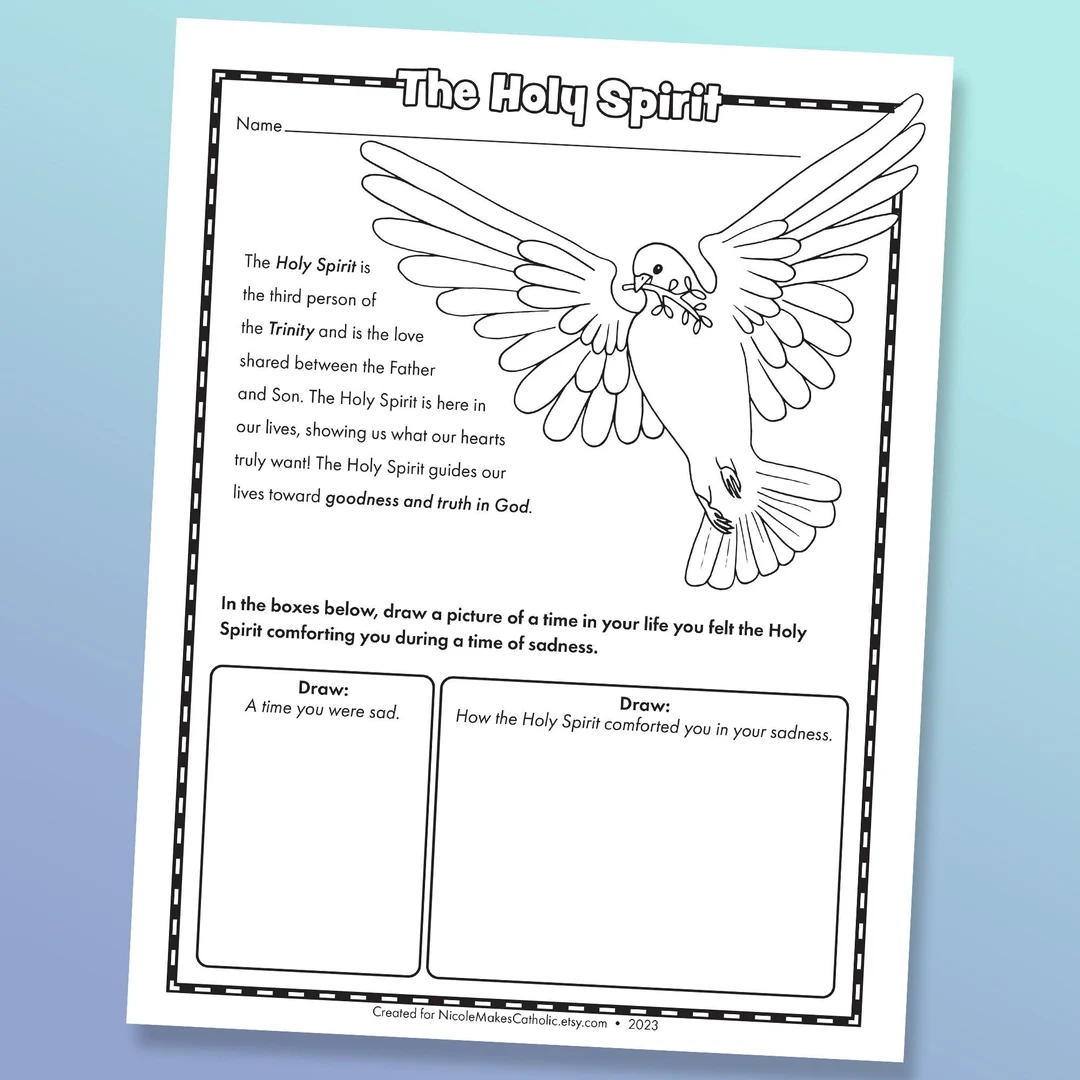 Printable Holy Spirit Worksheet Digital Download Etsy Australia