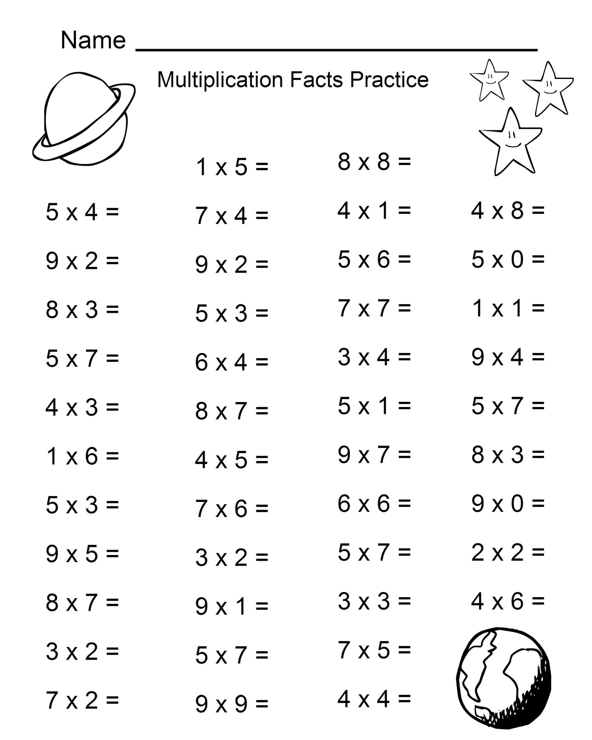 Printable Multiplication Worksheets Worksheets Library