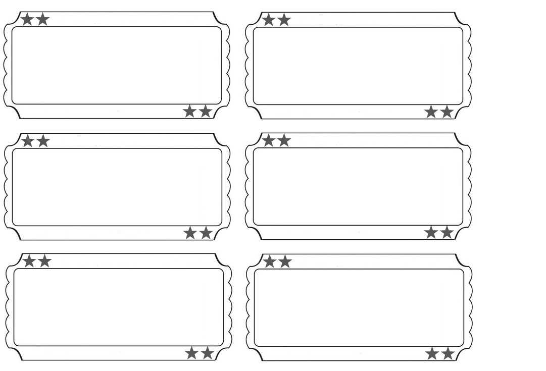 Printable Raffle Tickets Blank Kids Worksheets Library