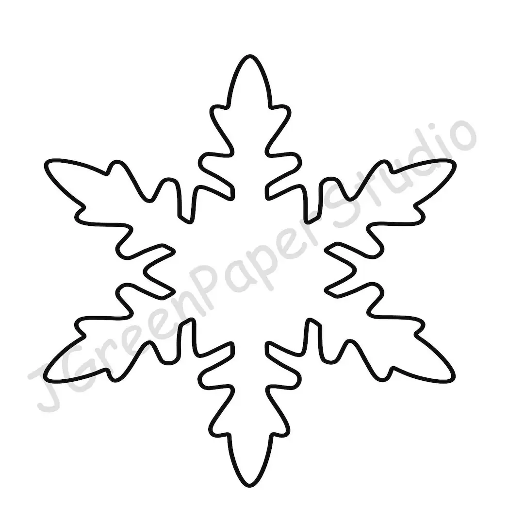 Printable Outline Snowflake Template