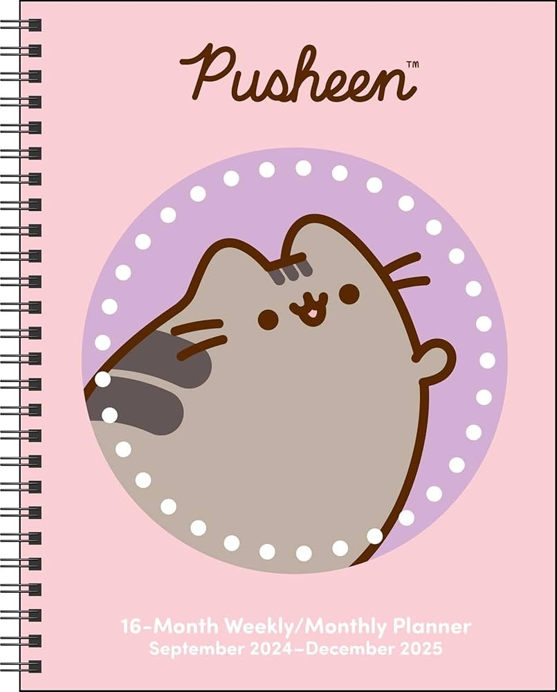 Pusheen 16 Month 2024 2025 Weekly Monthly Planner Calendar 
