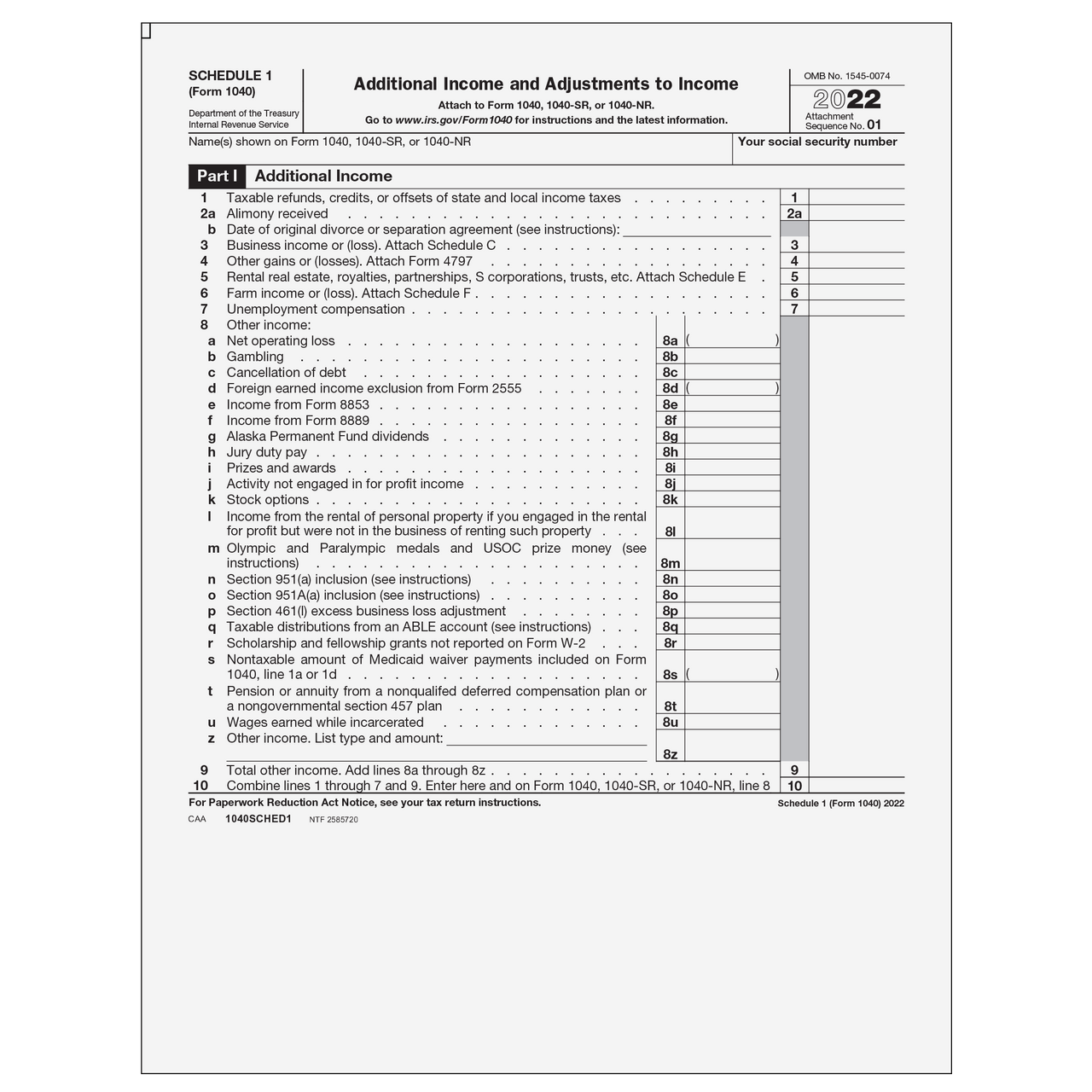 Irs Form 1040 Schedule 3 2024 Printable