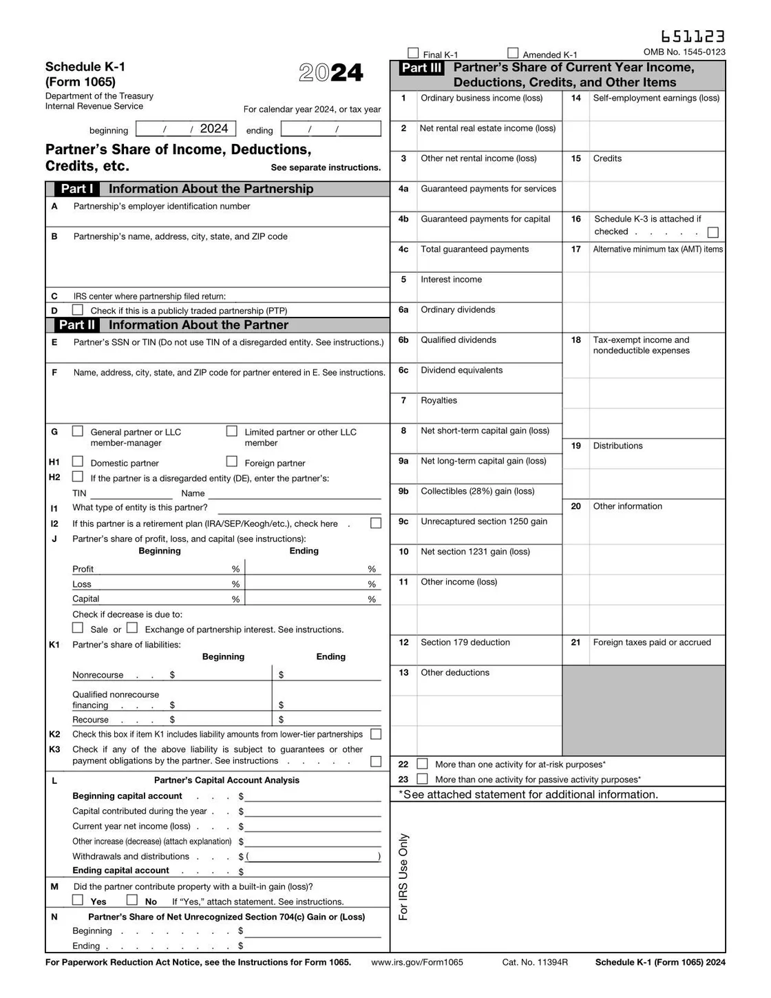 Irs Form 1065 2024