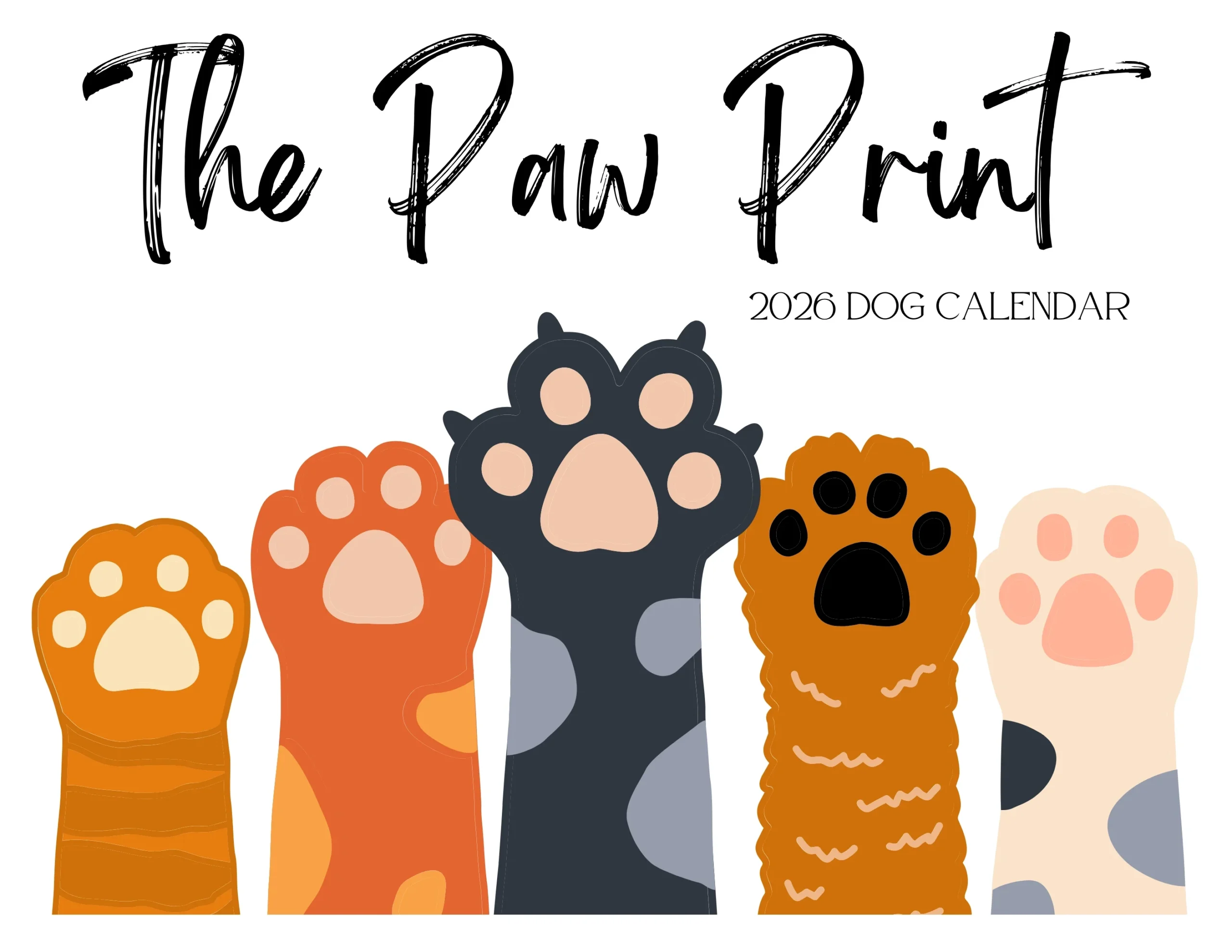  September 2025 August 2026 Paw Print Cat Calendar The 