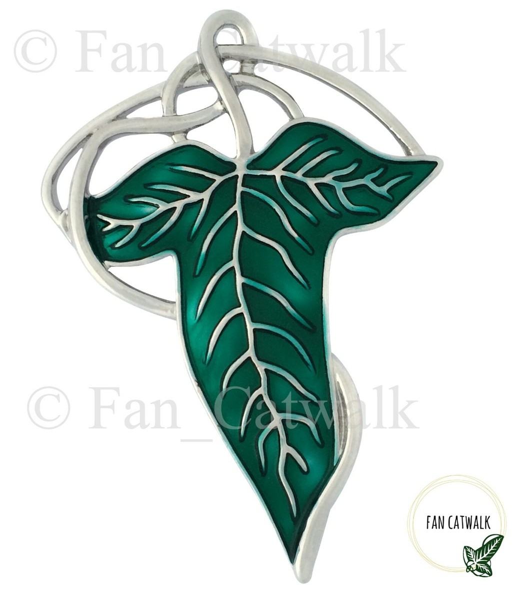 SILVER VEINS Elven Leaf Brooch Pin Badge Hobbit LOTR Lord Of The 