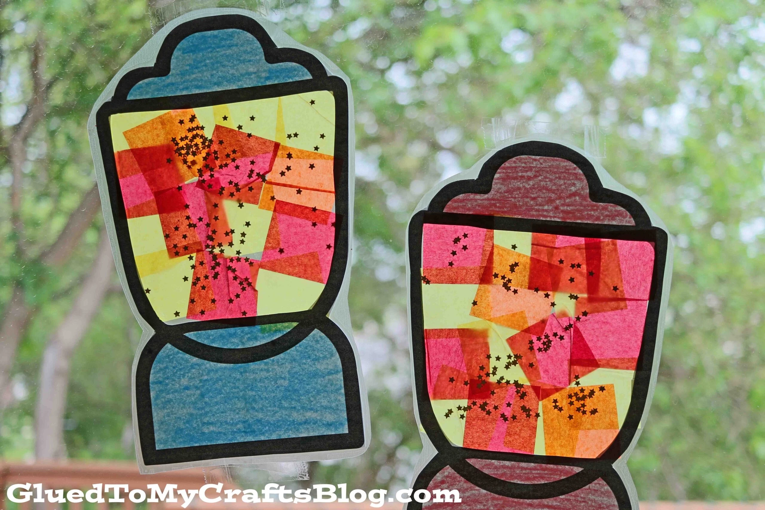 Stained Glass Camping Lantern Craft Idea