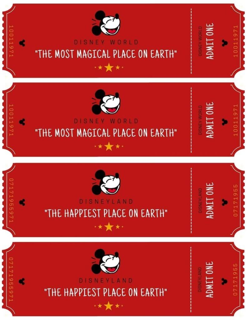 Surprise Trip To Disney World Ticket Template Printable Disney 