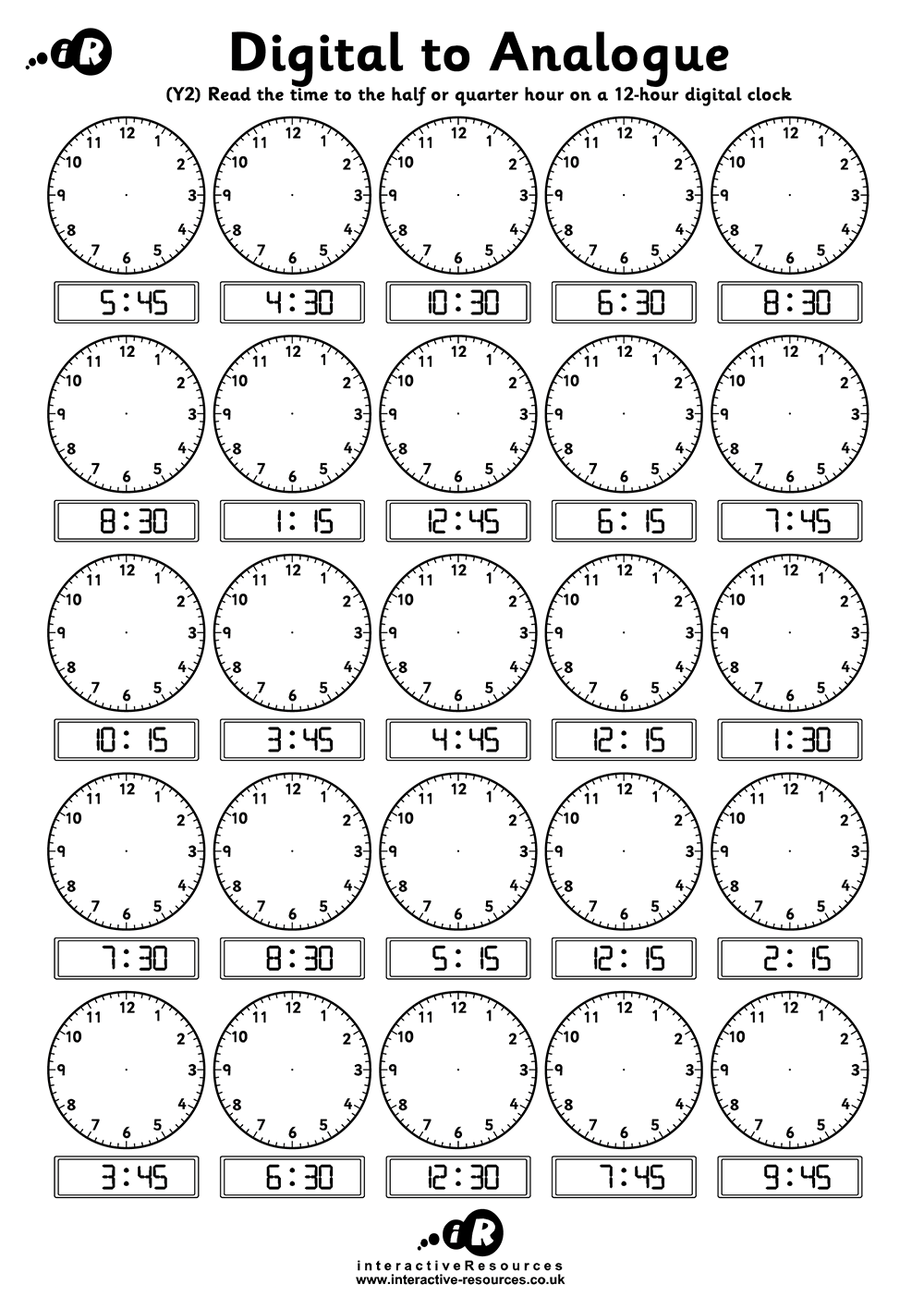 Time Worksheets Printable