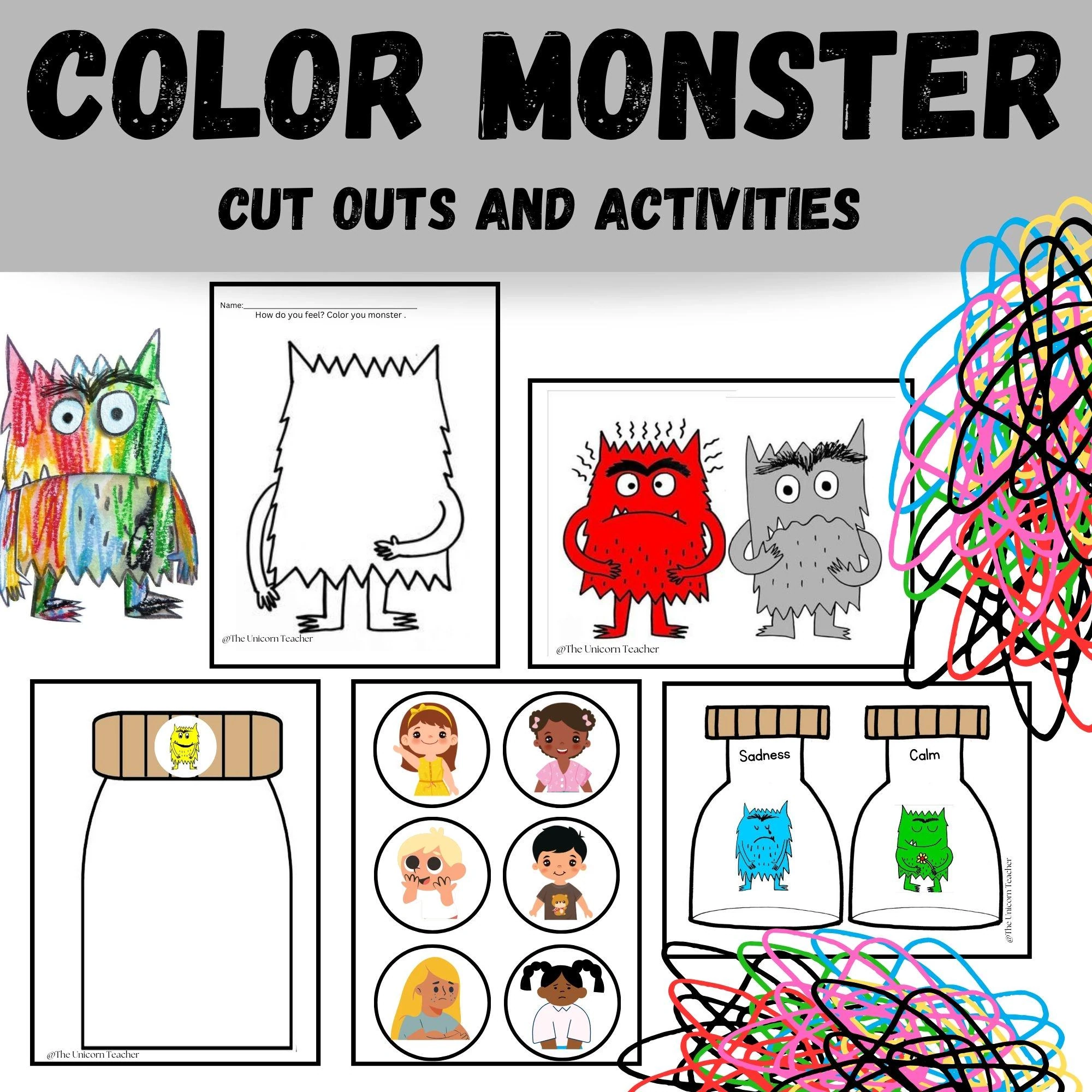 Printable Colour Monster Template