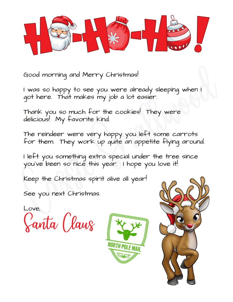 Free Letters From Santa Templates Printable