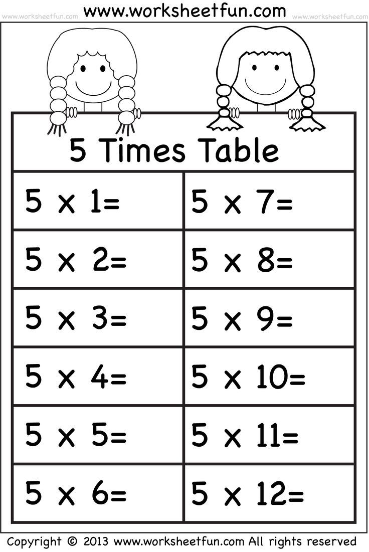 Times Tables Printable Worksheets