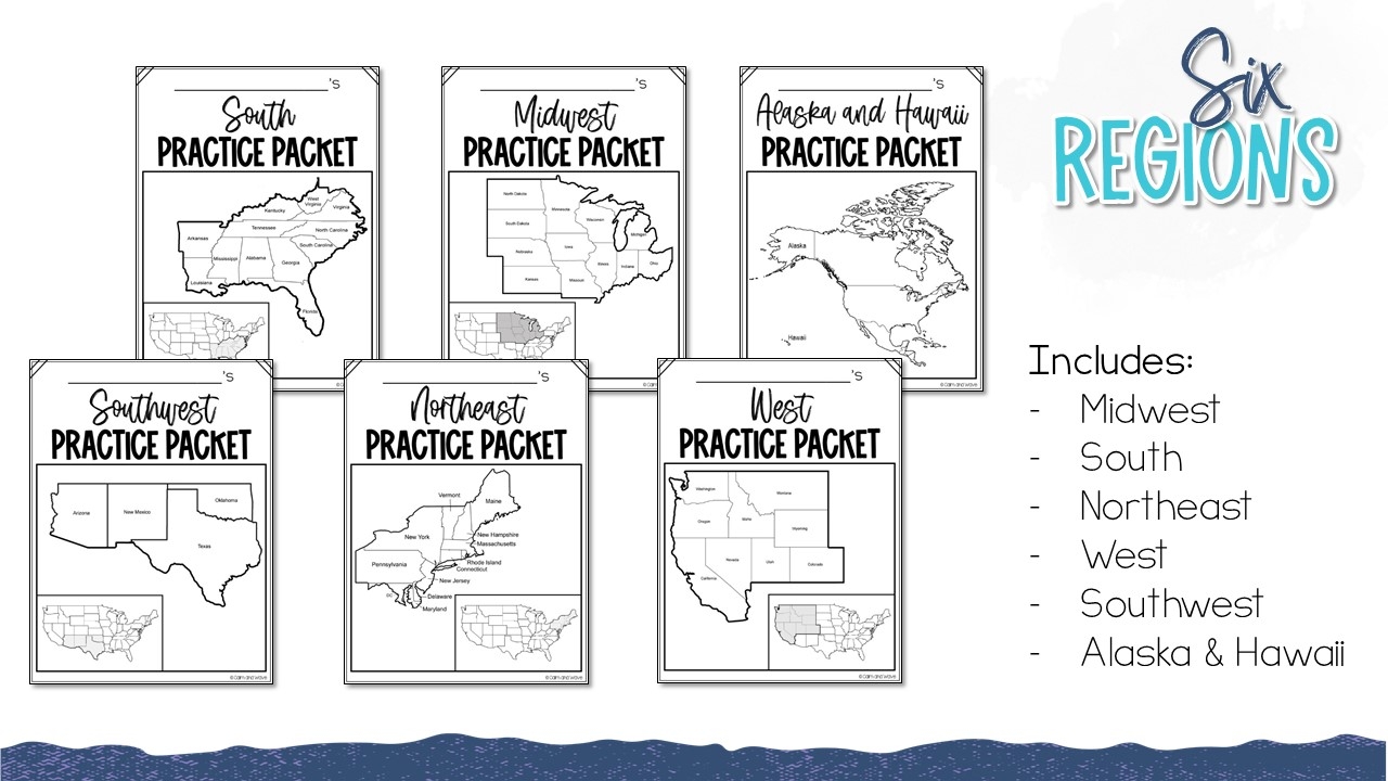 Free Printable U.S. Regions Worksheets
