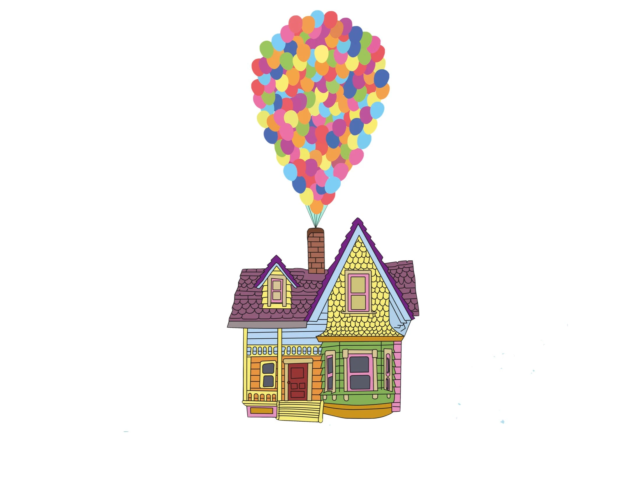 Up House With Balloons Printable Template