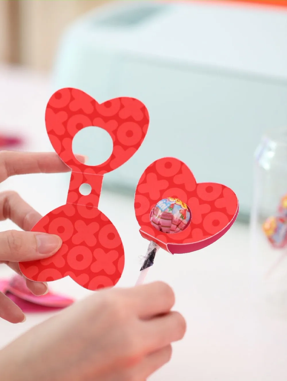 Valentine s Day Heart Lollipop Holder Printable Cut File 