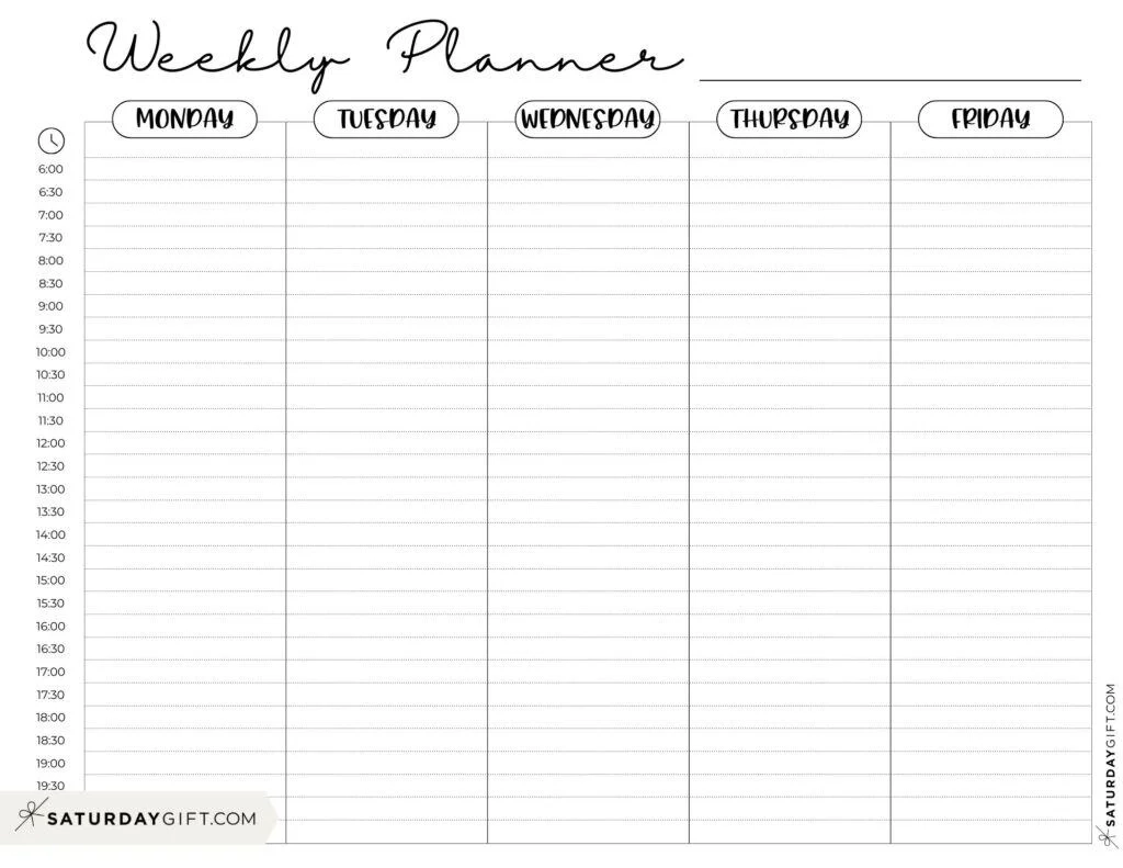 Week Template Printable