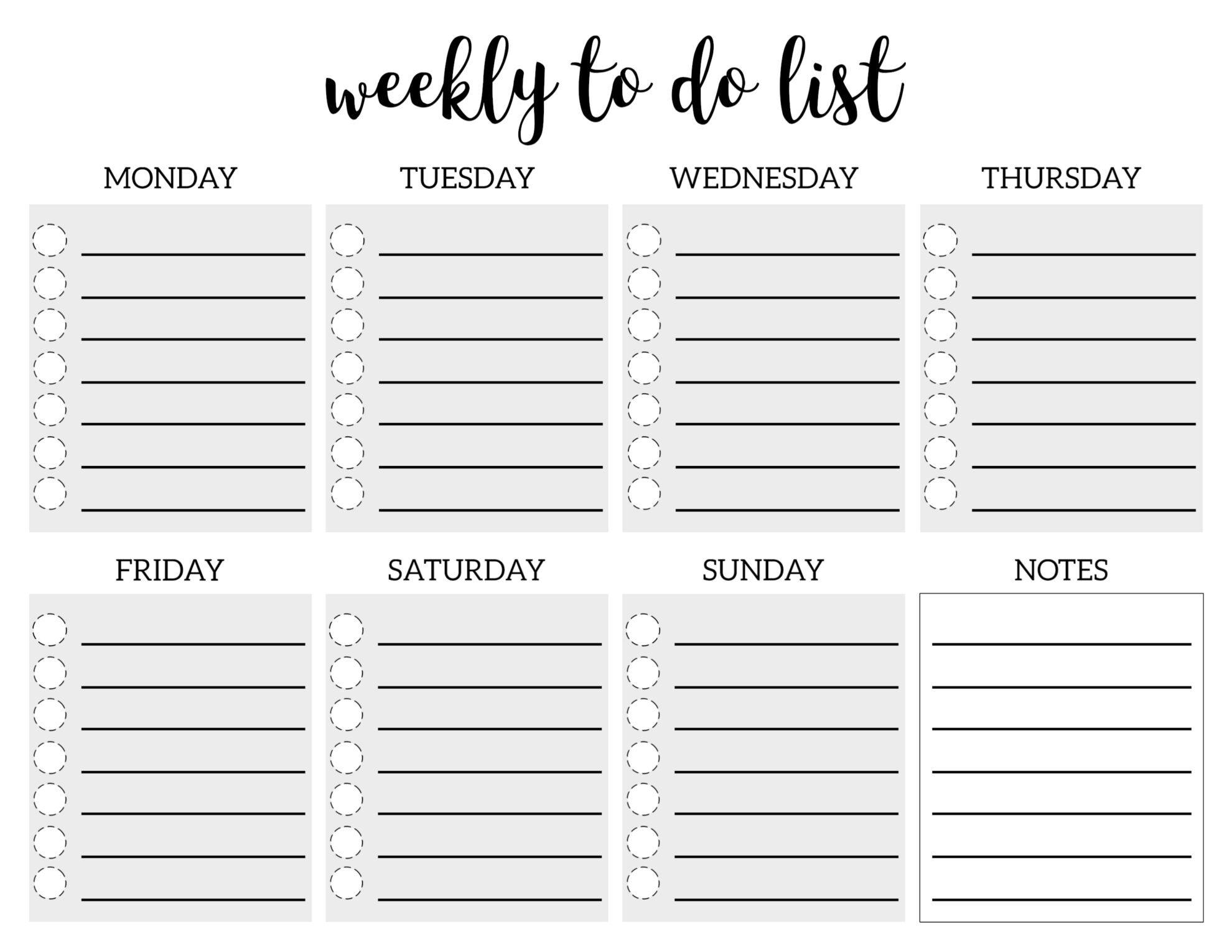 To Do Template Printable