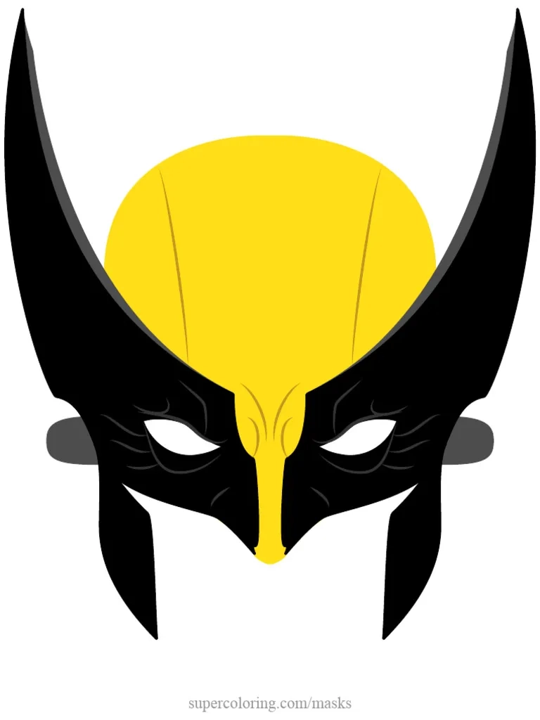 Wolverine Mask Colored Template Paper Craft PDF