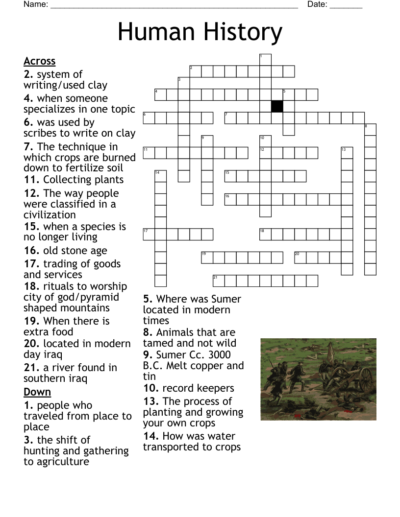 World History Crossword Puzzle WordMint