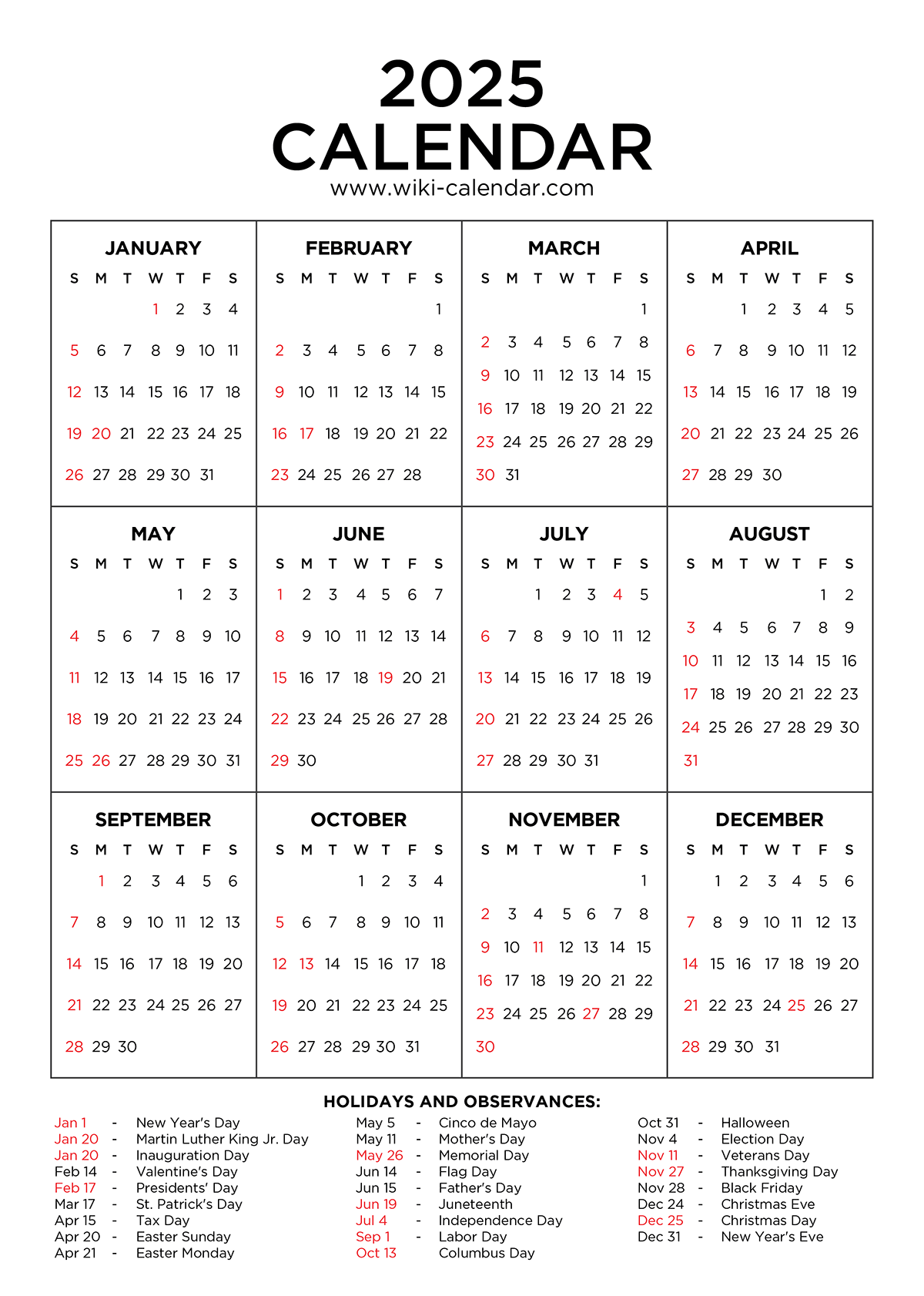 December 2025 Calendar Printable Legal