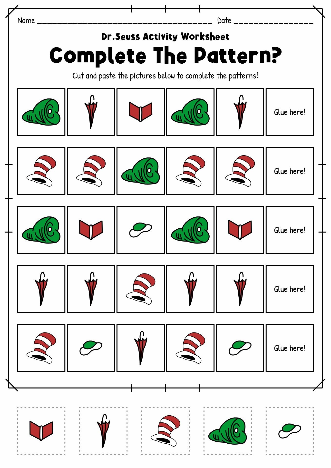18 Dr Seuss Worksheets For Preschool