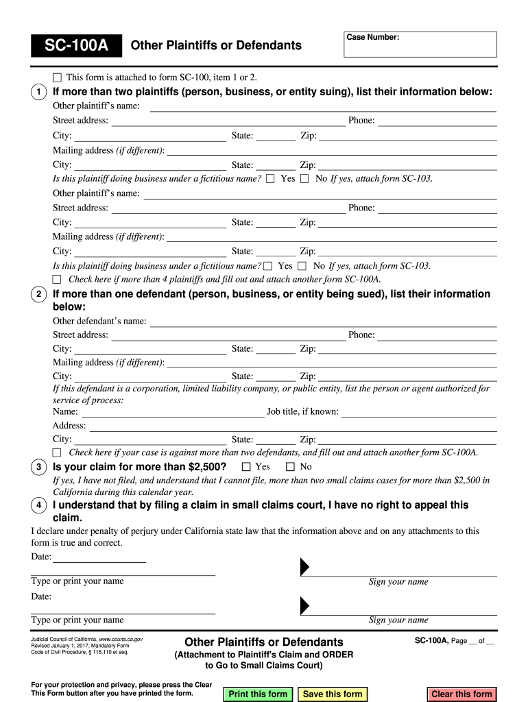 2017 2025 Form CA SC 100A Fill Online Printable Fillable Blank 