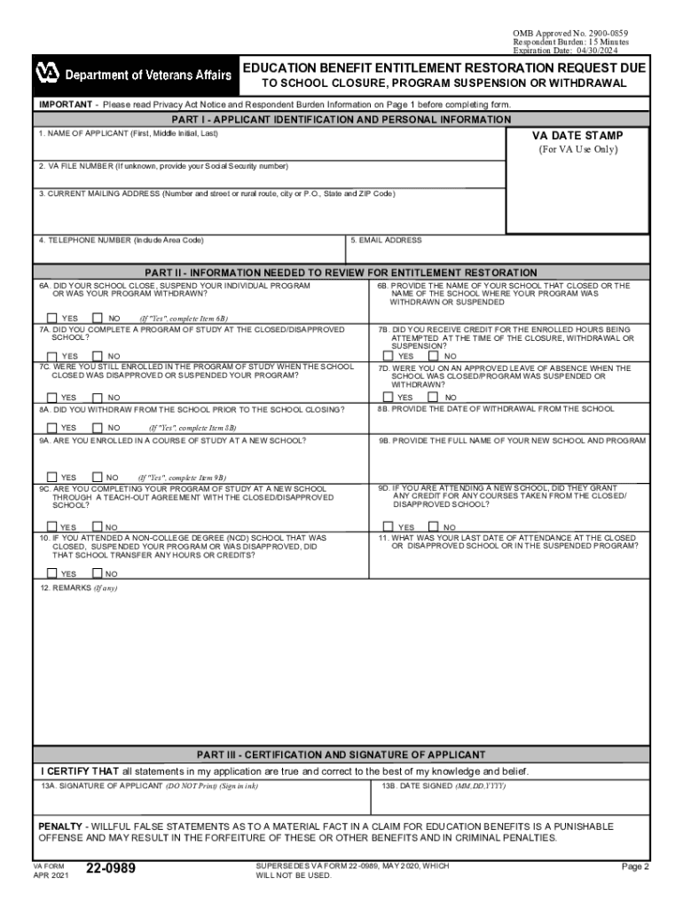 Va Form 2021