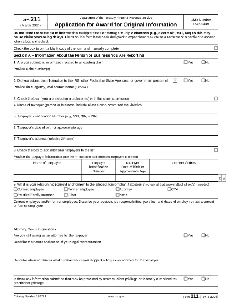 2024 Form IRS 211 Fill Online Printable Fillable Blank PdfFiller