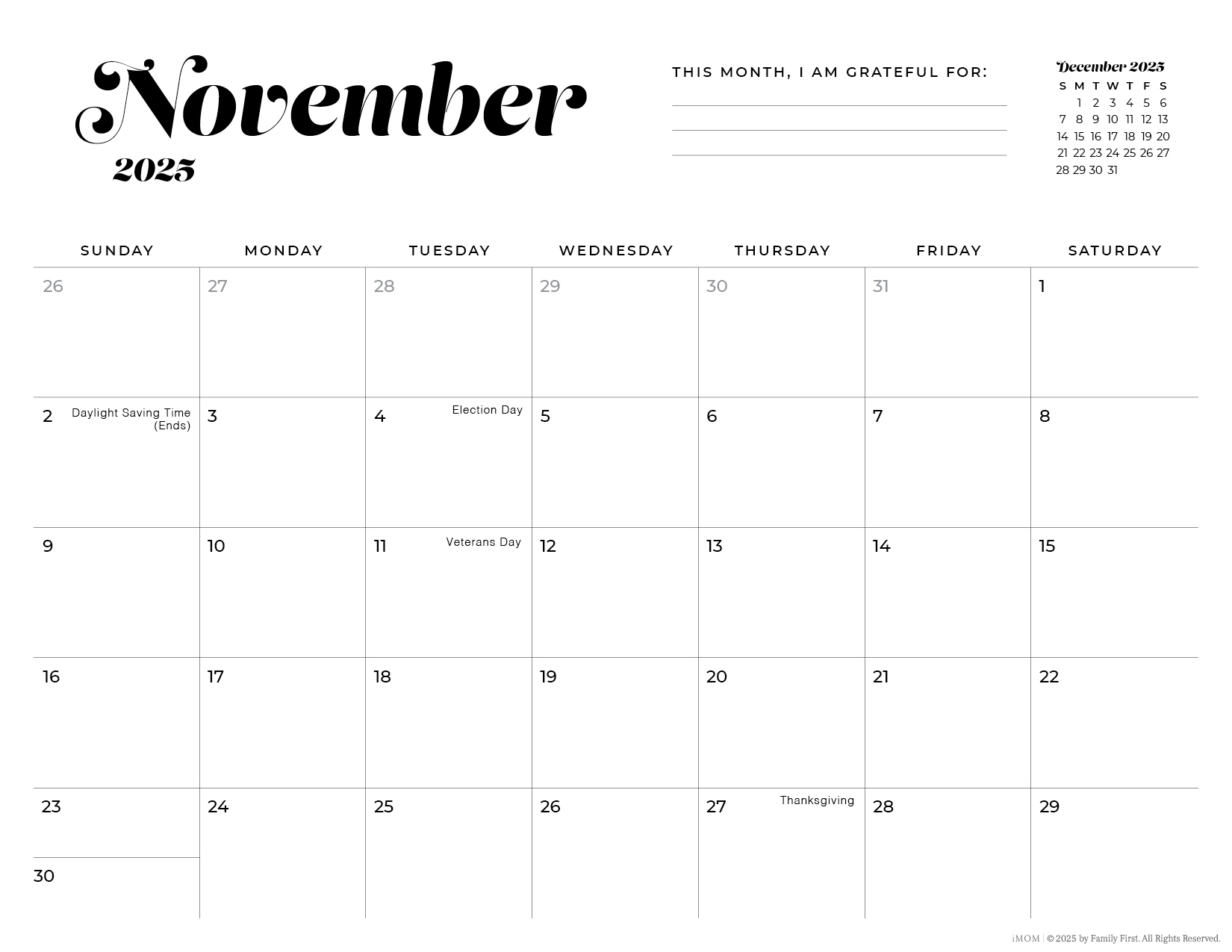 2025 2026 Simple Printable Calendar For Moms IMOM
