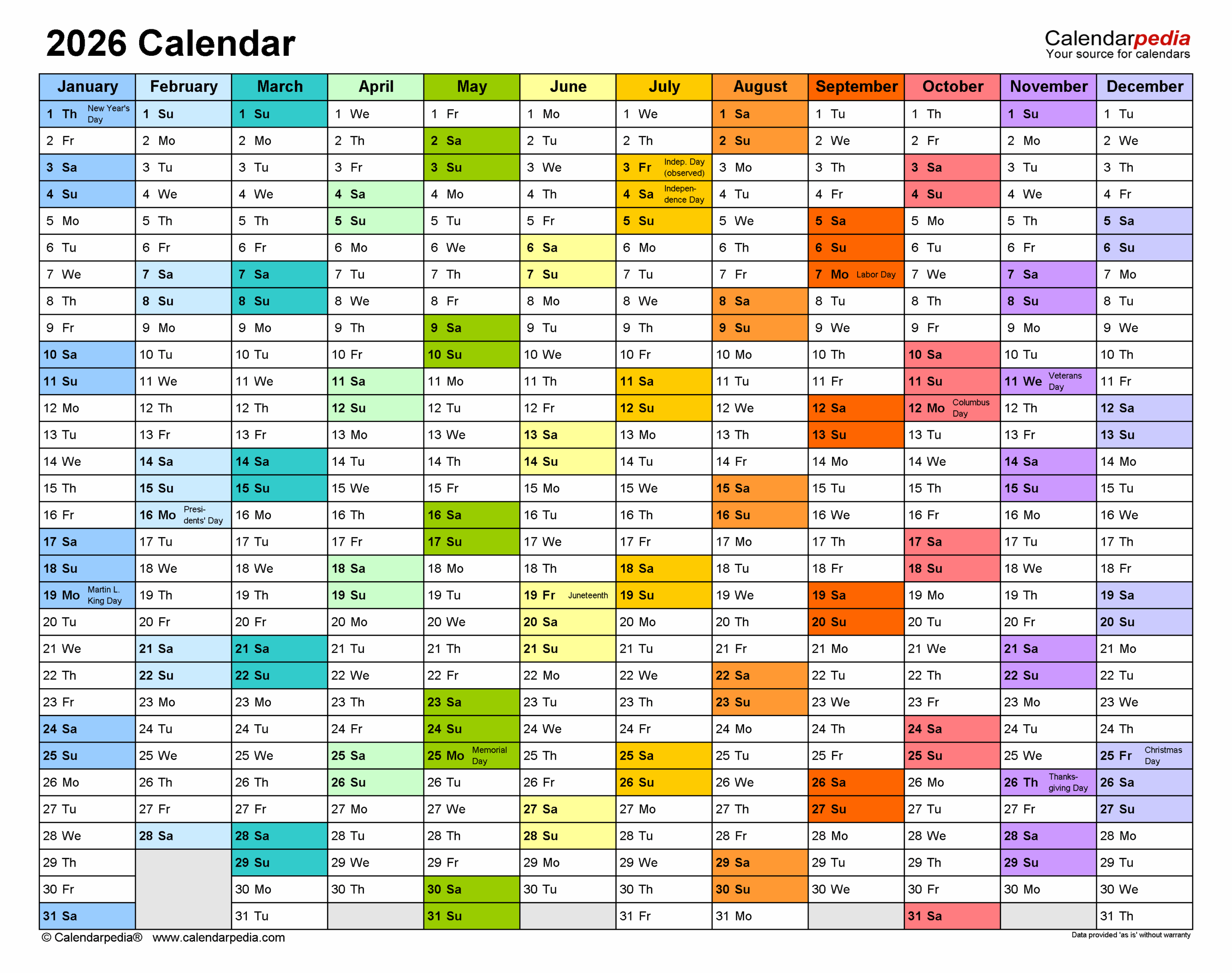 2026 Calendar Free Printable Word Templates Calendarpedia