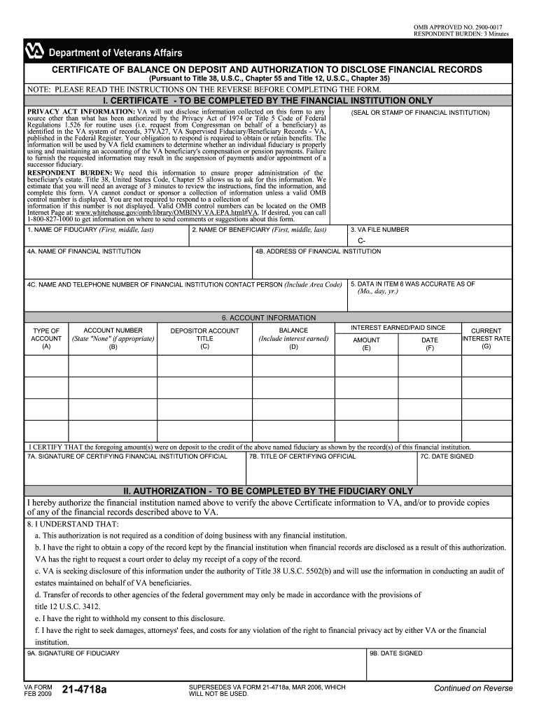 Va Form 21p 4703