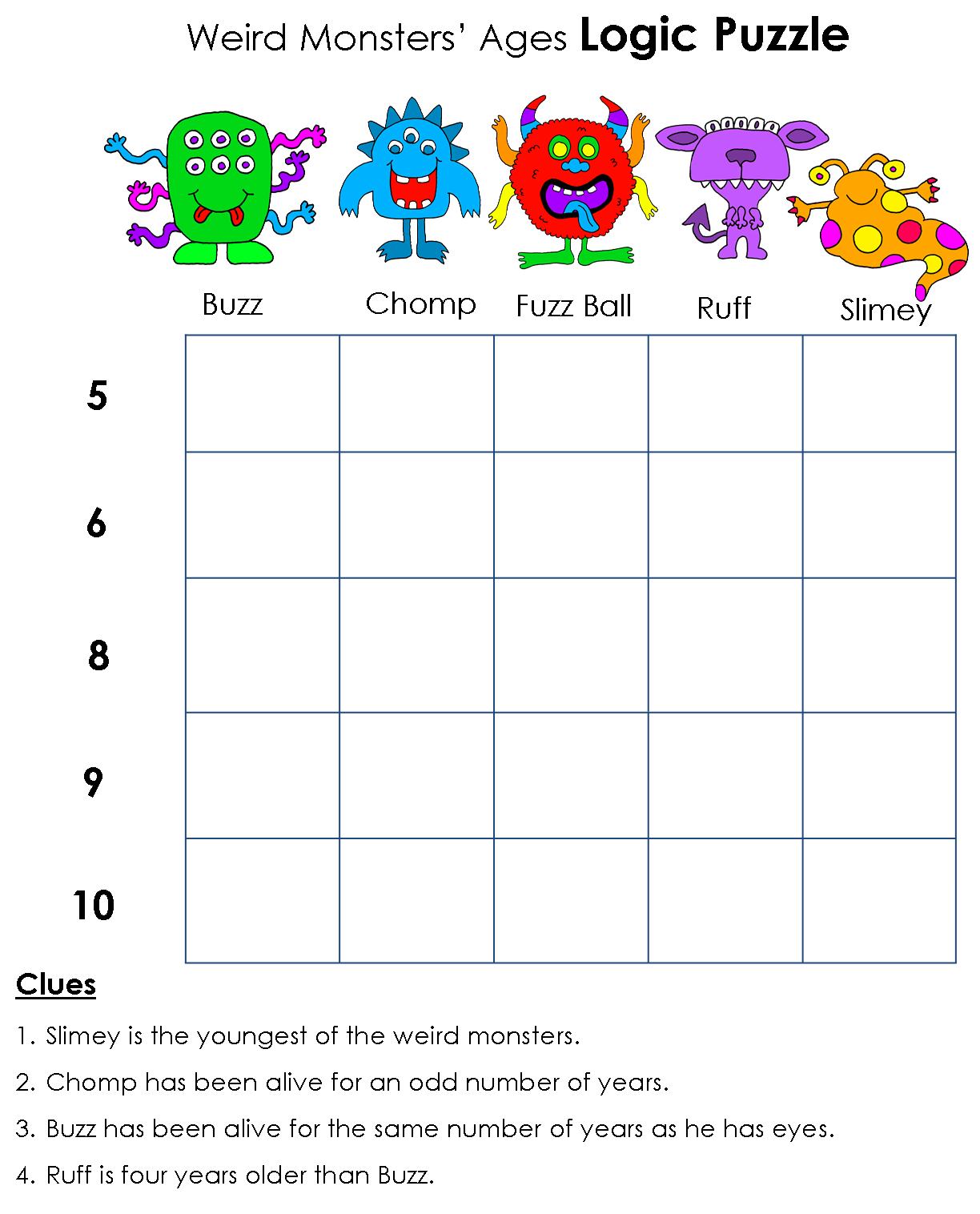 Free Printable Logic Puzzles For High School
