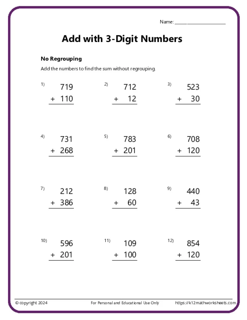 2nd Grade Addition Worksheets