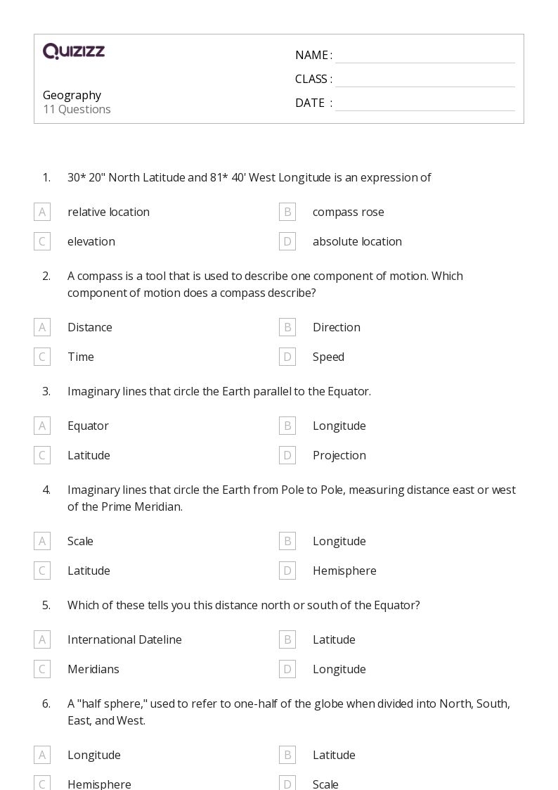 50 Geography Worksheets For 8th Class On Quizizz Free amp Printable