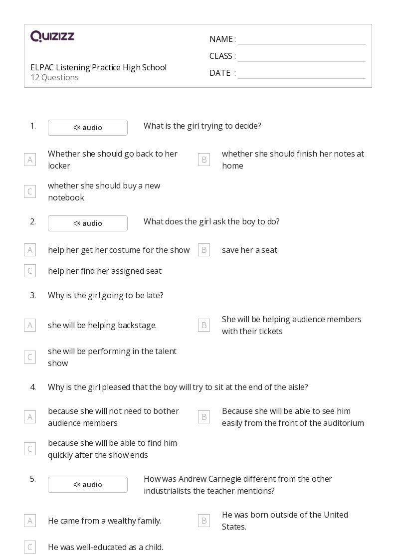 Science Worksheets Printable High School