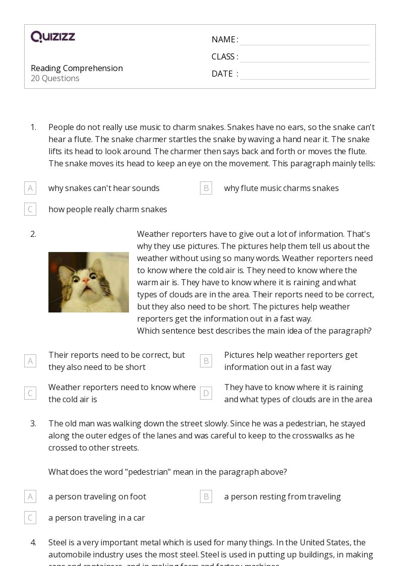 50 Reading Worksheets For 7th Grade On Quizizz Free amp Printable