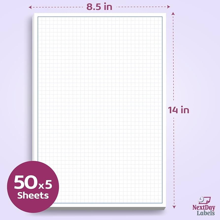 8 1 2 X 14 Quadrille Grid Blueprint And Graph Paper 5 Pads 