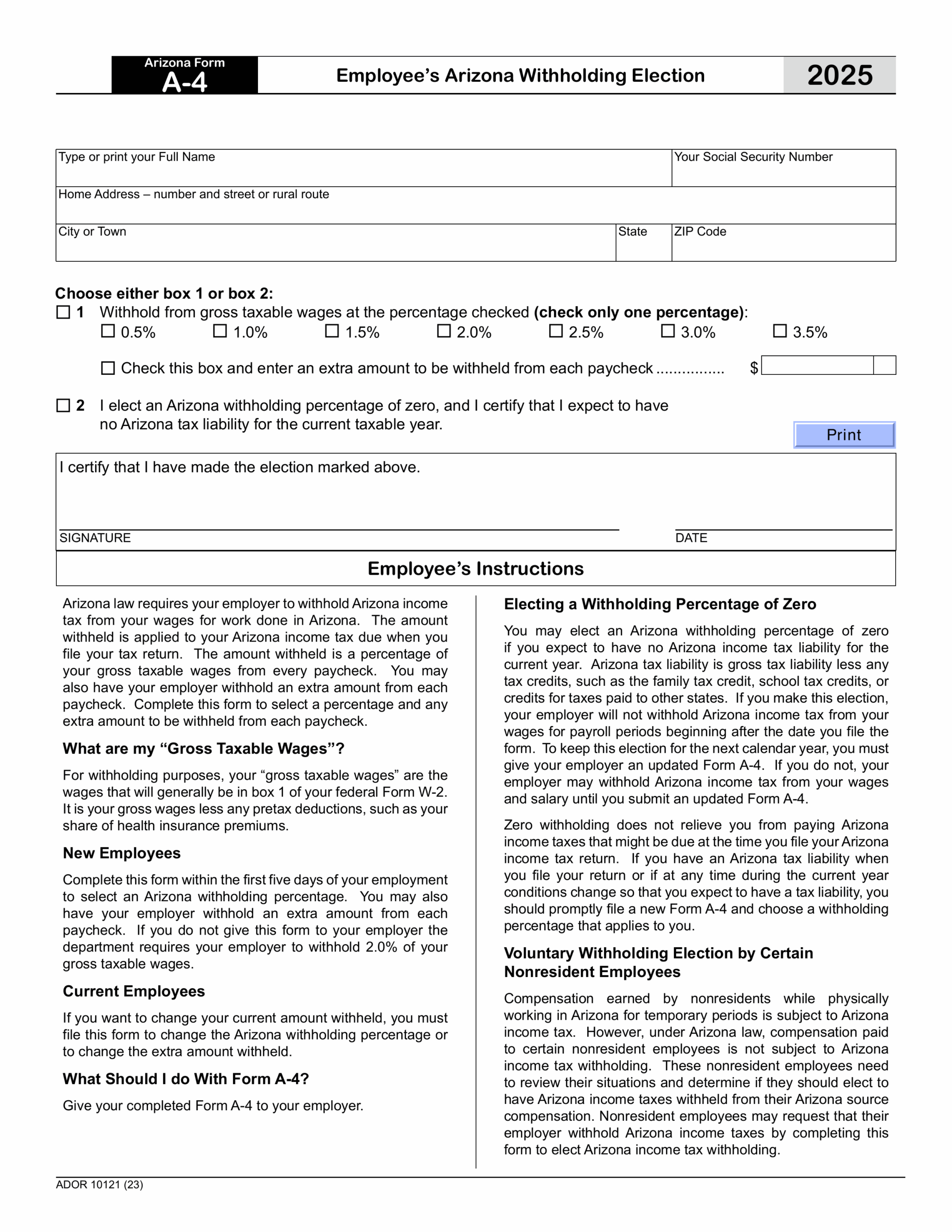 De 4 Form 2025