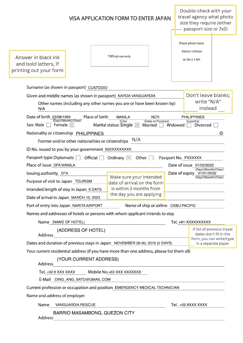 Japan Visa Application Form New