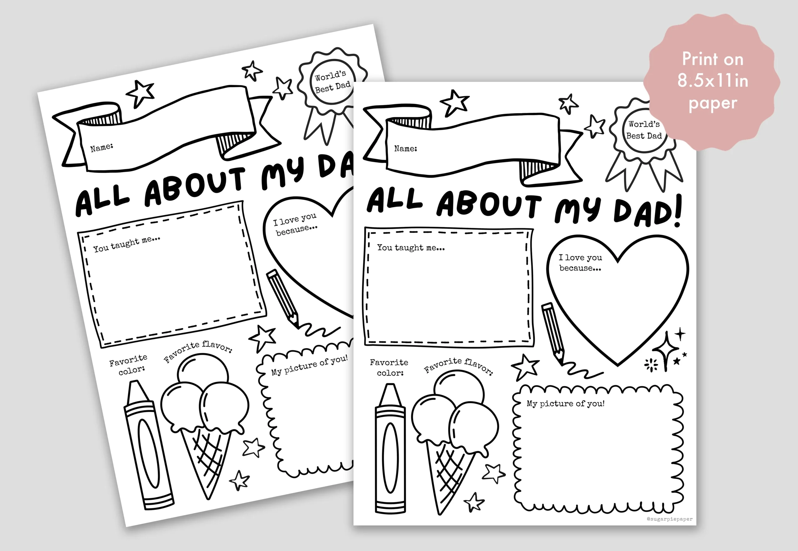 All About My Dad Father s Day Printable